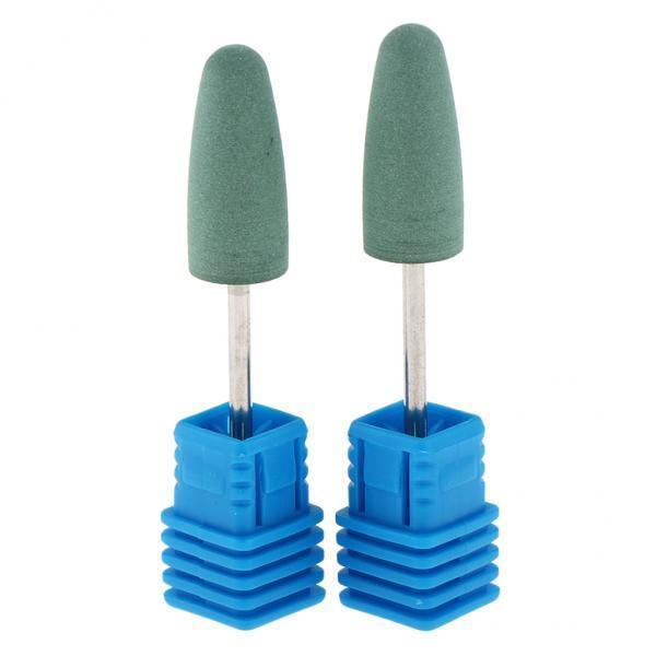 3x2pcs Pro Silicone Nail Polishing Cuticle Pusher Nail Art File Drill Bit X03