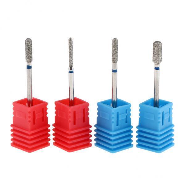 3x4pcs Nail Drill Bits 3/32 Diamond Cuticle Clean Electric Files Buffing Bits"