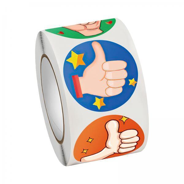 2x500 Pieces Motivational Stickers Thumbs up Sticker for Party Present Package Dia 1inch
