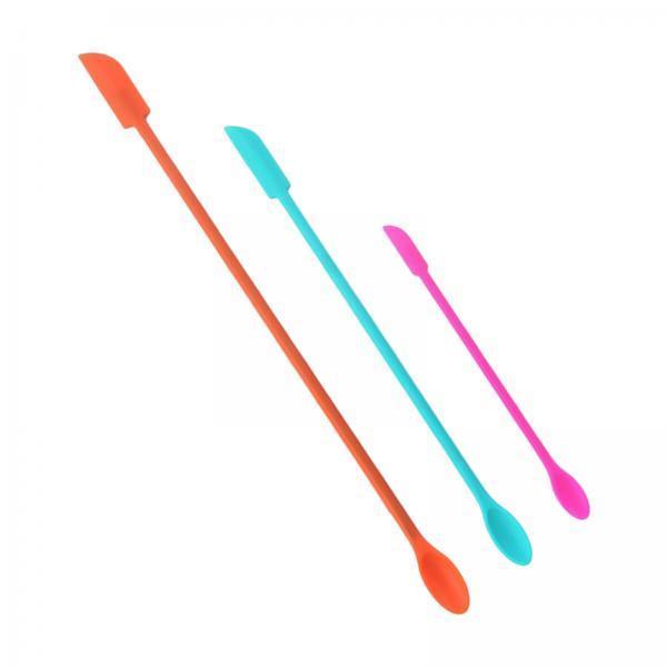 2xmakeup mini Spatula Makeup Scraper for Lotions Peanut Butter Condiment 3pcs Colorful