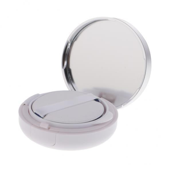2xEmpty Makeup Powder Foundation Case Air Cushion Puff BB Cream Container 15g Silver