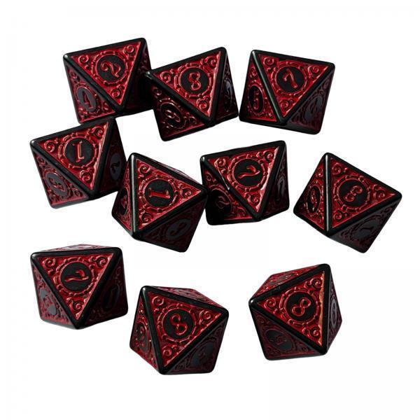 3x10Pcs 15mm Dices Acrylic Party Game Dices 8 Sided Dices Set for Party KTV Red