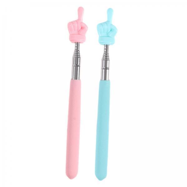 4x2 Pieces Extendable Finger Pointer Sticks Telescopic Teachers Finger Pointer Pink Blue