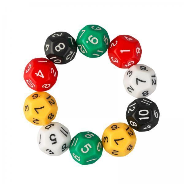 3x10Pcs 12 Sided Dice Acrylic Dice for Party Game Table Game Role Playing Game
