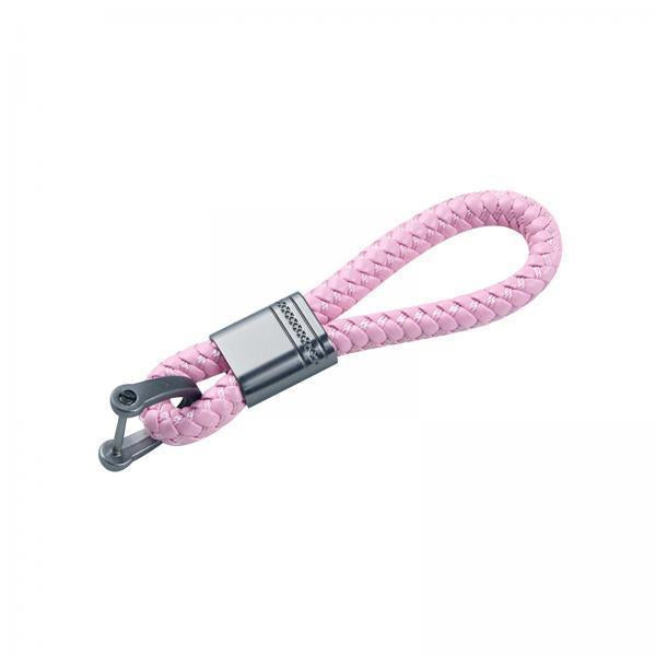 3xBraided Rope Key Chain Wristlet Bracelet Keychain Lanyard Car Key Chain Pink
