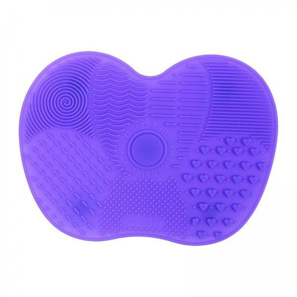 3xPortable Brush Cleaner Pad Foldable Professional Reusable Scrubber Mat Light Purple