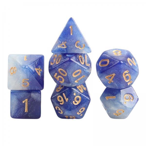 2x7x Polyhedral Dice Party Game Dice Game for DND Table Game Star Dark Blue