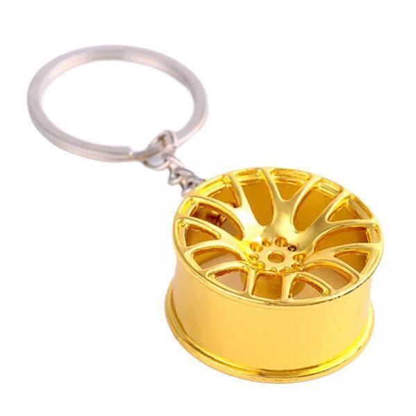2xWheel Rim Keychain Auto Car Handbag Bag Key Chain Keyring Hanging Gold