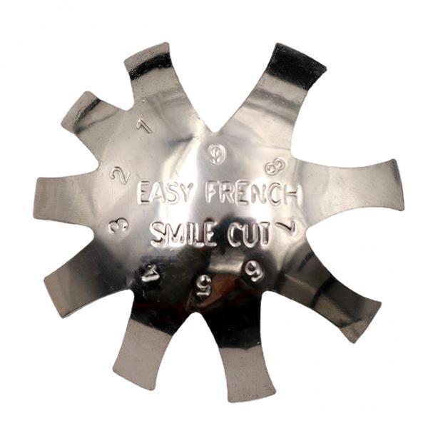 3xEasy French Tip Trim Edge Trimmer Cutter Stencil Nail Art Tool Silver