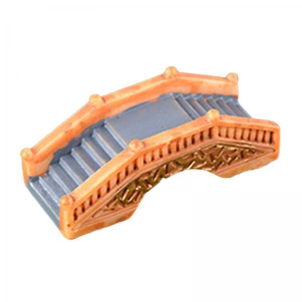 4xMiniature Bridge Statue Miniature Garden Bridge for Desk Aquarium Decor Orange