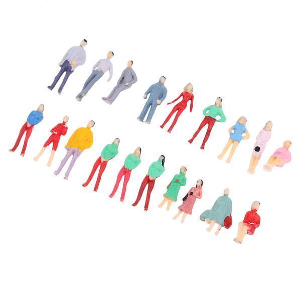 4xLayout Model People Figure Train HO Painted 1/75 for Street Scene Building