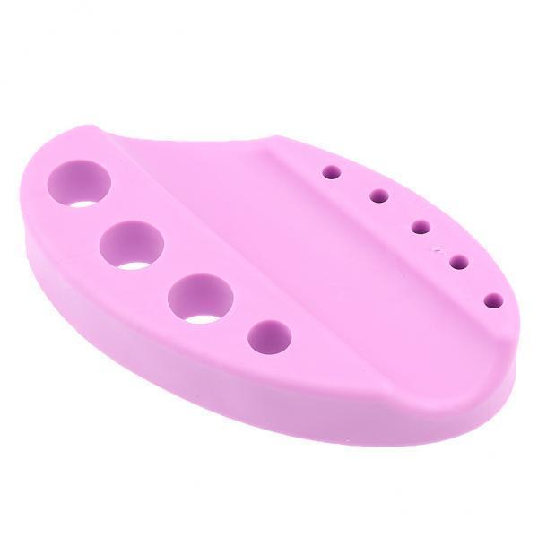 2xSilicone Pigment Pen Holder Permanent Makeup Tattoo Ink Cup Cap Stand Purple