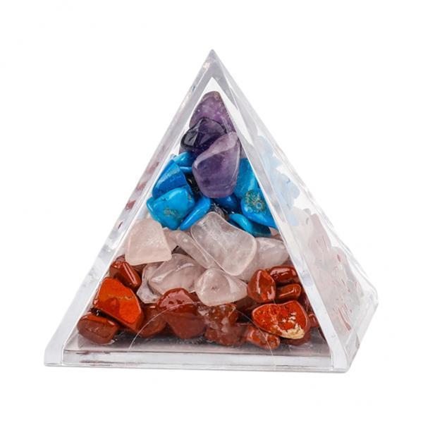 4xDecorative Crystal Stone Pyramid Mixed Yoga Studio Quartz Desktop Decoration 4cm
