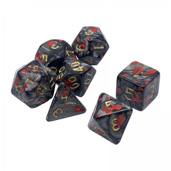 4x7 Pieces Polyhedral Dices Set Entertainment Toy for Party Game Tabletop Game Black Red