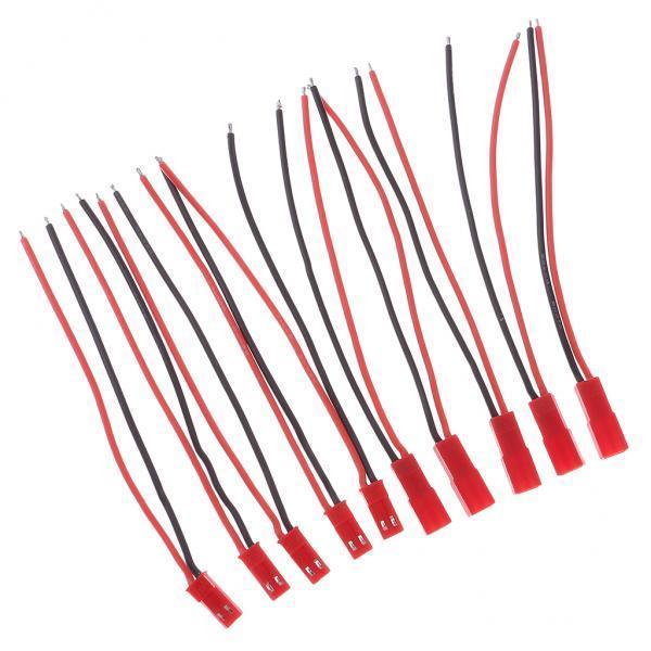 3x5 Pairs 10cm 22AWG Silicon Wire 2-Pin JST Connector Plug Male&Female