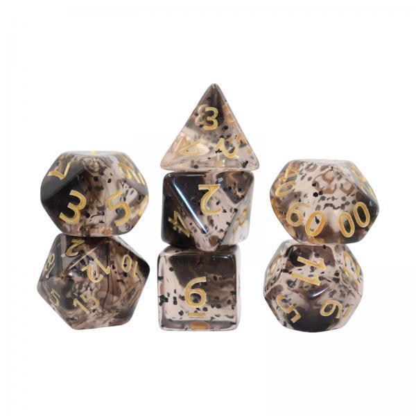 3x7x Acrylic Polyhedral Dices Gifts for Kids Toys Drinking Prop Entertainment Black