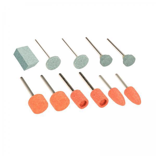 4xSet of 11Pcs Abrasive Mounted Stone Heads Set Accessories ,1/8 inch Shank