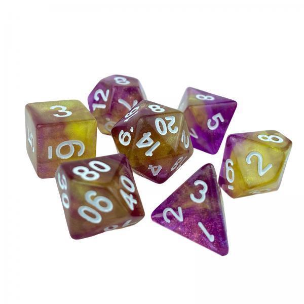 3x7x Game Dices Luminary Engraved Assorted for Roll Playing Games Style A