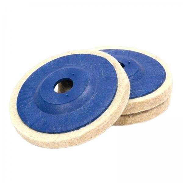 4x3Pcs Felt Wool Buffing Wheel Angel Grinder Polishing Disc Pad for Marble Blue
