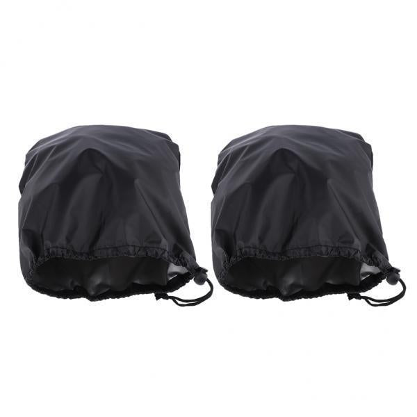 4x2PCS Universal Automobile Rearview Mirror Dust /Snow Cover Waterproof Black