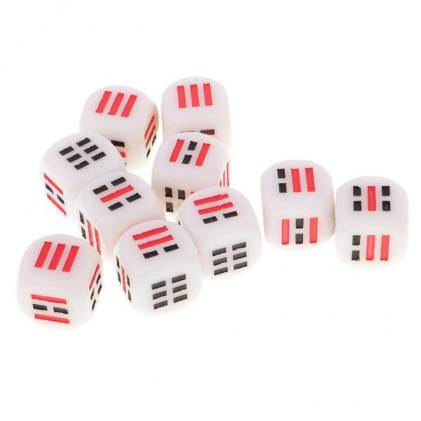 3x10 Pieces 6-sided D6 Astrology Dice for Divination Trigrams Toys