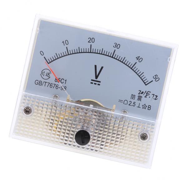 2x85C1 DC Rectangle Ammeter Amp Current Tester Analog Panel Voltmeter 0-50 V 