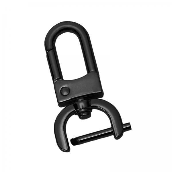 4xDetachable Snap Hook Swivel Clasp with Screw Bar DIY Purse Strap Replacement Black L
