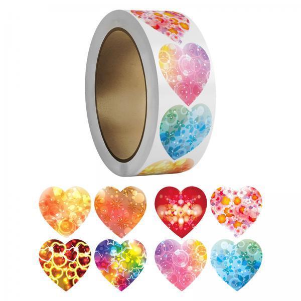 4x500x Heart Stickers 1 Cute Valentines Day Stickers for DIY Crafts Scrapbook Style B"