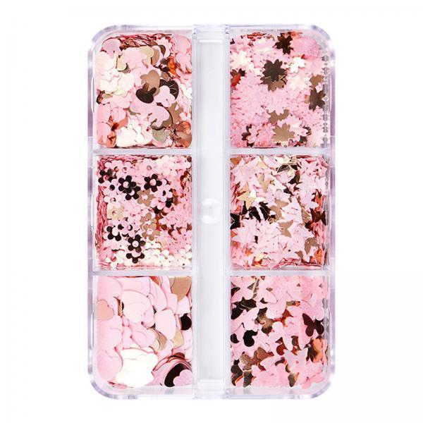 2xHeart Glitter Nail Art Sequins Nail Arts Tips for Cosplay Craftwork Festival Style A