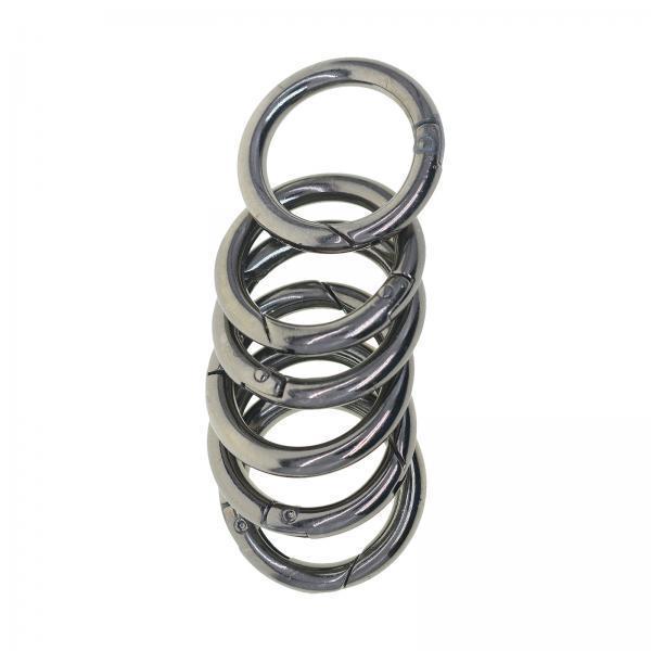 2x6pcs Spring Gate O Rings 32mm for Keychains Handbag Strap Craft Black