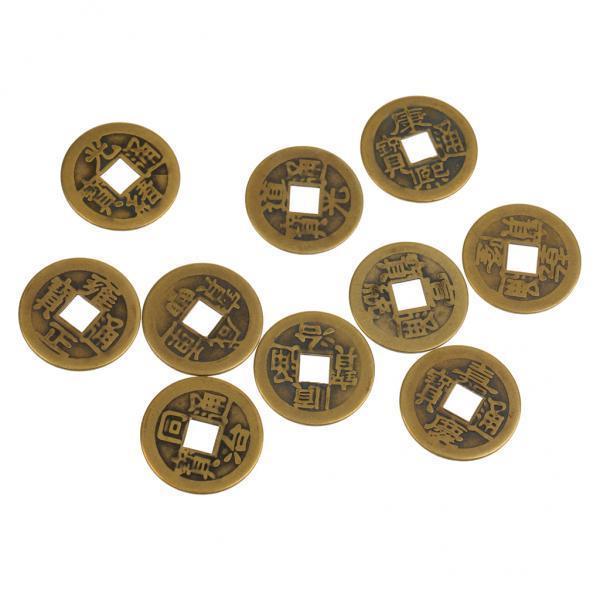 2x10 Pieces Ten Chinese Emperor Ancient Coins Brass Coins 2.3cm Diameter Charm