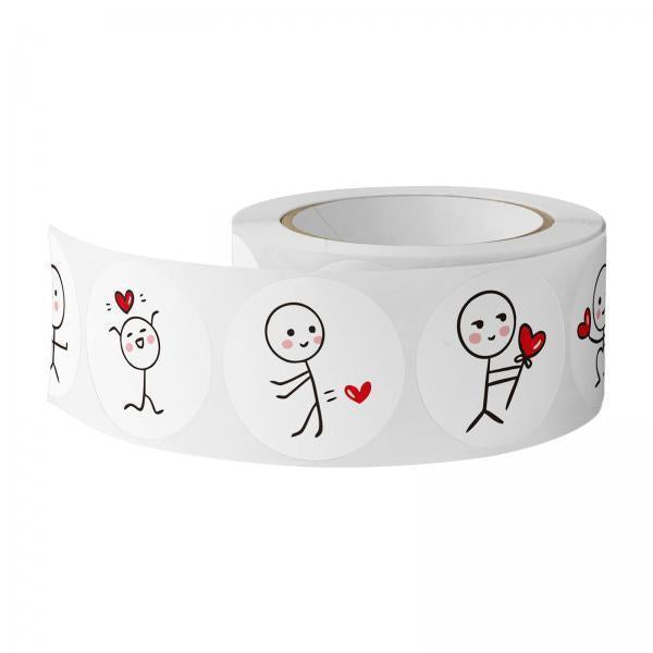 2x500 Pieces Valentine's Day Stickers Decor for Present Package Festival Party