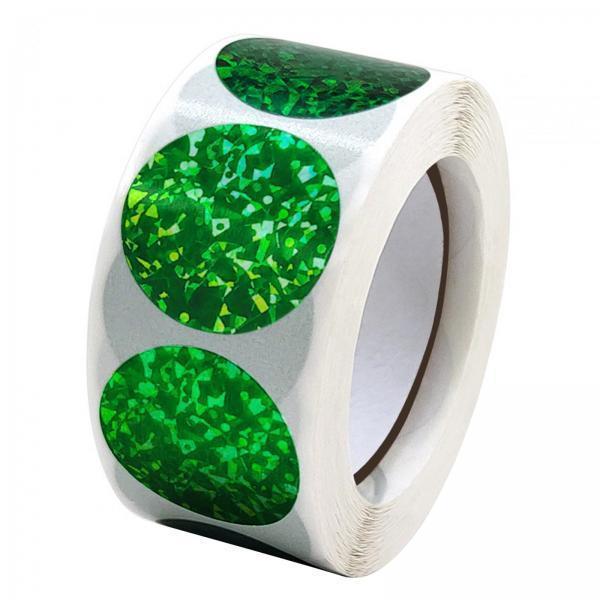 2x500x/Roll Self Adhesive Seal Stickers for Boutiques Greeting Card DIY Crafts Green