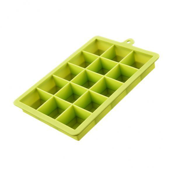 2xCubed Ice Maker Ice Cube Square Tray Mold Whiskey Cube Cocktails Silicone  Green