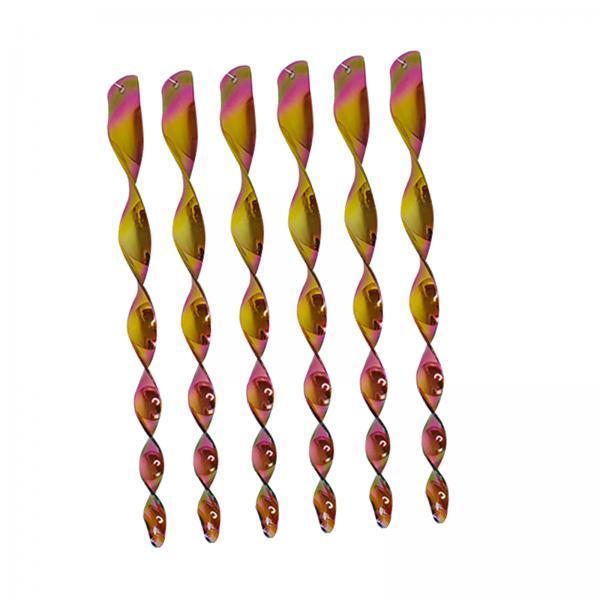 2x6Pcs 12inch Bird Repellent Reflective Spiral Scare Rods Decoration Accessory Coffee