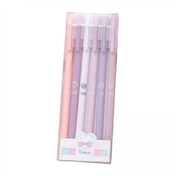 3x6 Pieces Gel Ink Pens Journal Pen Smooth Writing Pens Student 0.5mm Fine Purple