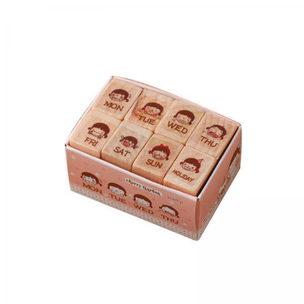2x8x Wooden Stamps Multipurpose Week Stamps for Journals Stationery Art Crafts