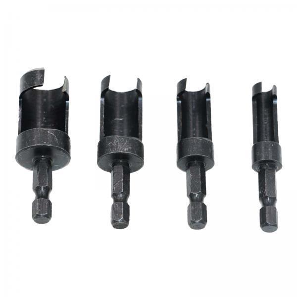 2x4 Pieces of Plug Wood Cutter Tool Set Hex Shank Drill Bit Set Carbon Steel