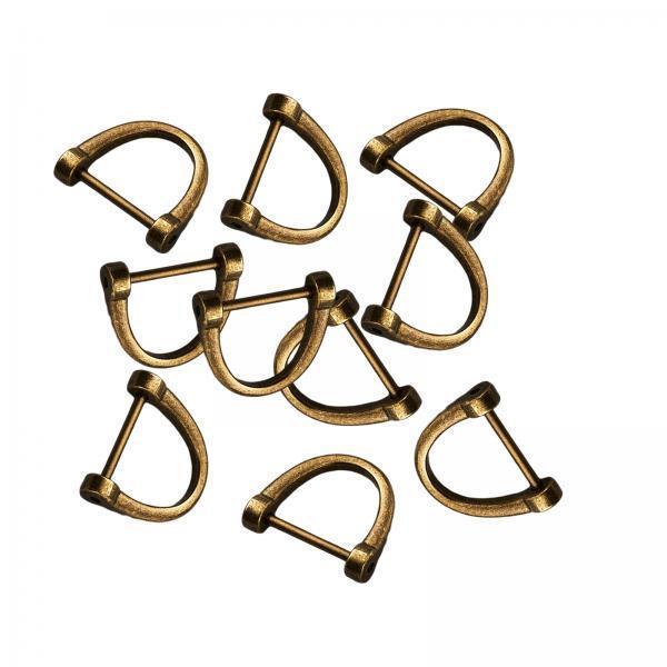 2x10 Pieces D Rings Keychain Horseshoe Buckles for DIY Backpacks Replacement Copper Colors