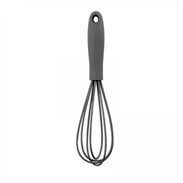 4xSilicone Whisk Kitchen Utensil Non Scratch Mixer Egg Beater Frothing Gray
