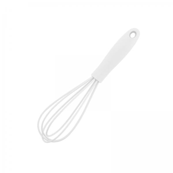 3xSilicone Whisk Kitchen Utensil Non Scratch Mixer Egg Beater Frothing White