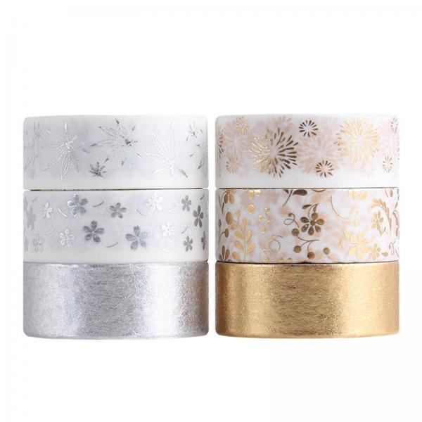 3xWashi Tape Set Sticker Gold/Silver Foil for Scrapbooking DIY Craft Planner
