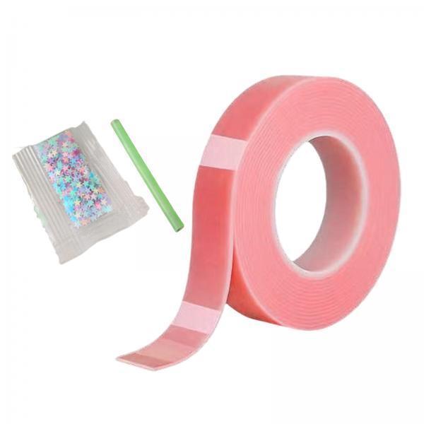 2xNano Mounting Tape Funny for Educational Toy Adults Classroom DIY Craft 1mmx3cmx3m pink