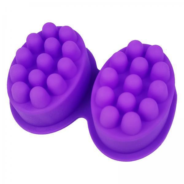 4xEllipse Silicone Massage Bar Soap Mold 2 Cavities Nonstick Durable