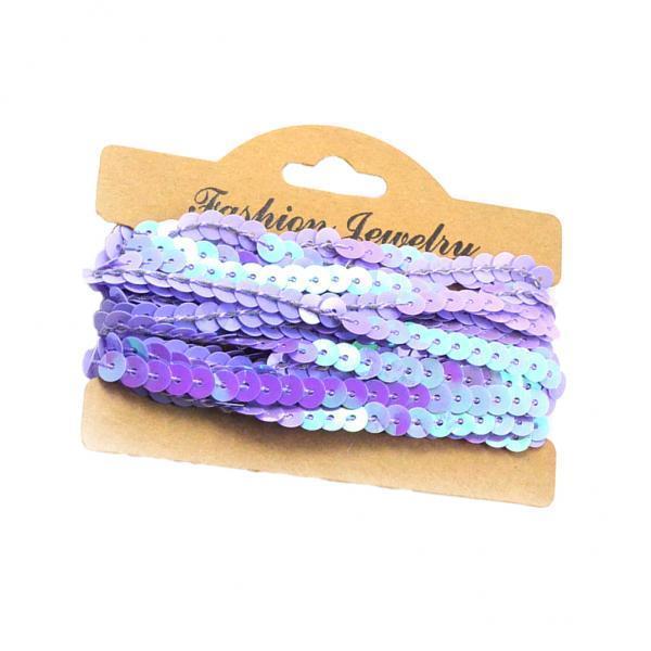 2x5Yd Sequins Paillette Ribbon Trim Braid Trim Lace DIY Sewing Clothing Purple