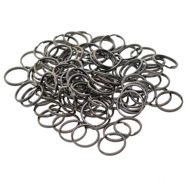 4x100 pcs 18mm round Key chain Spare Split Key Rings hematite Jet black