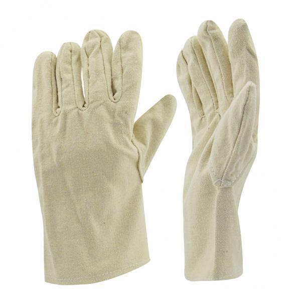 4xDurable Anti-slip Canvas Garden Gloves Safety Protection Grip Work Gloves
