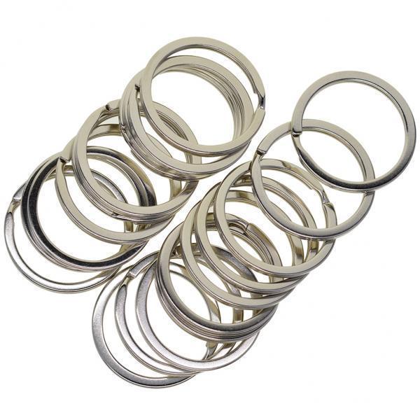 2xVarious Split Key Rings Keys Chain Bag Charms Clasp flat round circle clip 1