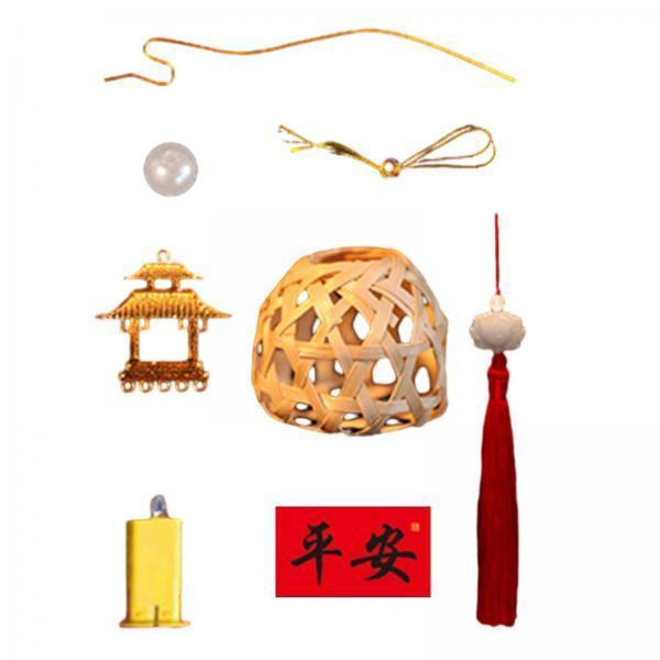2xMid Autumn Festival Lantern Making Kit Bamboo Lantern Making for Celebration Style B 34cmx6.5cm