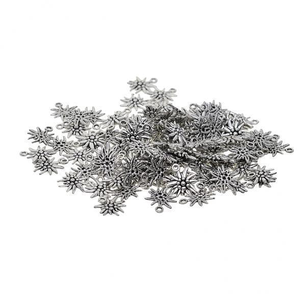 2x100 Pieces Alloy Fruit Flower Pendants DIY Necklace Bracelet Charms Silver